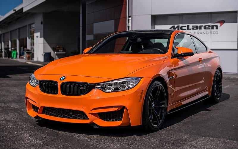 BMW M4, 4961, Orange BMW, 2016, Orange M4, tuning BMW, HD wallpaper