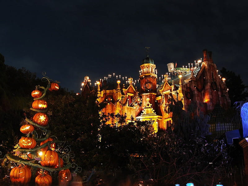 Halloween Haunted Mansion, spooky, halloween, Walt Disney World, Haunted Mansion, HD wallpaper