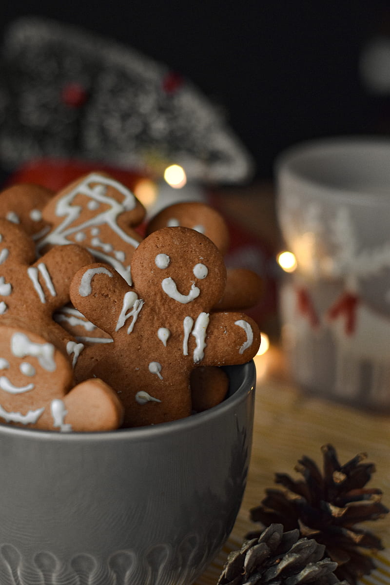gingerbread, christmas, new year, holidays, HD phone wallpaper