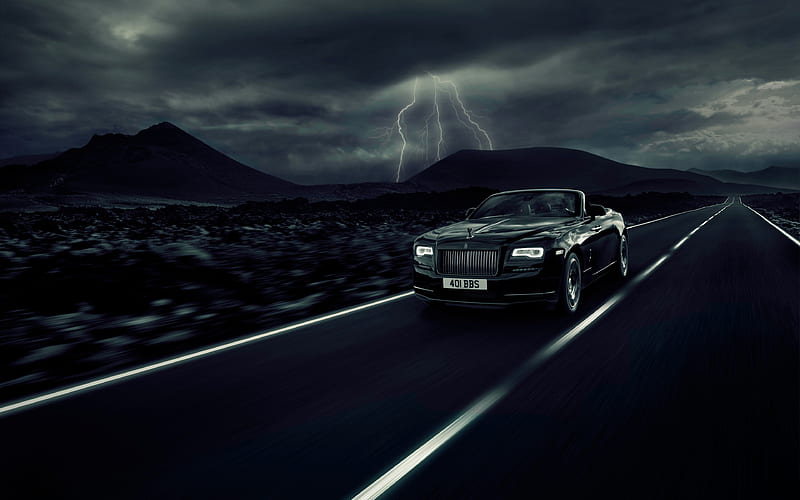 Rolls-Royce Dawn Black Badge, 2017 cars, luxury cars, cabriolets, Rolls-Royce, HD wallpaper