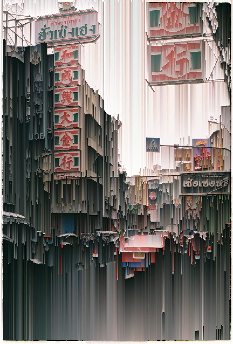Pixel sort City , art, building, carros, lost, psicodelia, skyline, HD phone wallpaper