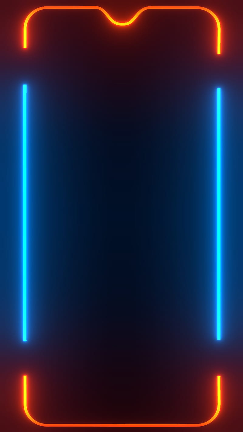 Fire-Ice OnePlus Frame, amoled, border, dark, fire, light, neon, notch, one plus, samsung, HD phone wallpaper