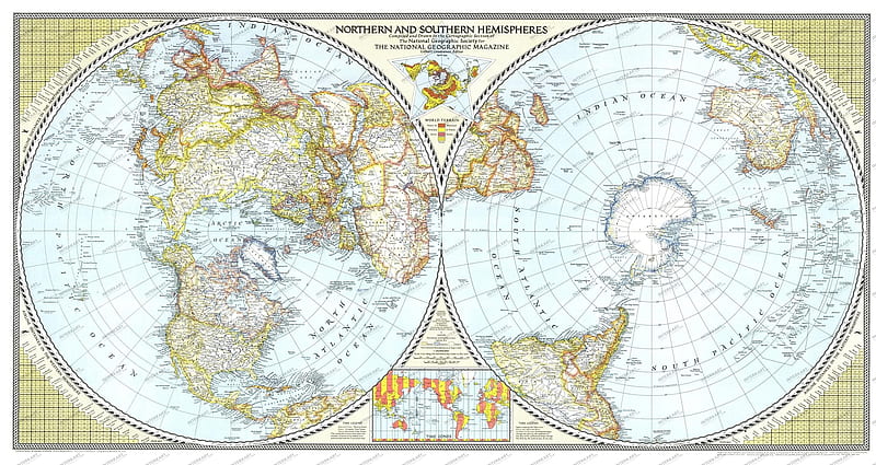 World Hemispheres. Perfect For Dual Monitors! • R . National Geographic Maps, Map, National Geographic Magazine, HD wallpaper