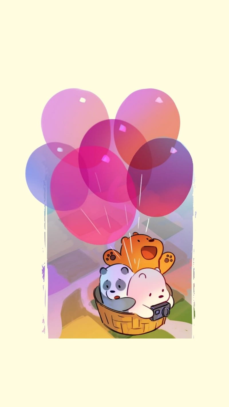 We bare bear, baloon, HD phone wallpaper