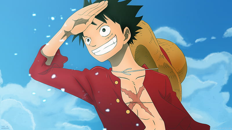One Piece Luffy With Background Of Blue Sky Anime, HD wallpaper