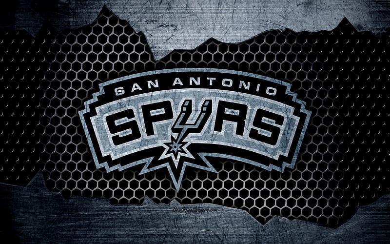 San Antonio Spurs logo, NBA, basketball, Western Conference, USA, grunge, metal texture, Northwest Division, HD wallpaper