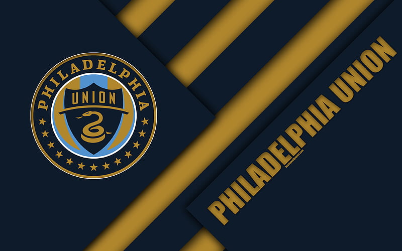 Philadelphia Union, material design logo, blue brown abstraction, MLS, football, Philadelphia, Pennsylvania, USA, Major League Soccer, HD wallpaper