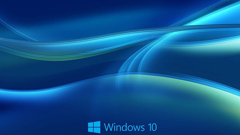 Windows 10 Logo Blue Wavy Lines Background Windows 10, HD wallpaper
