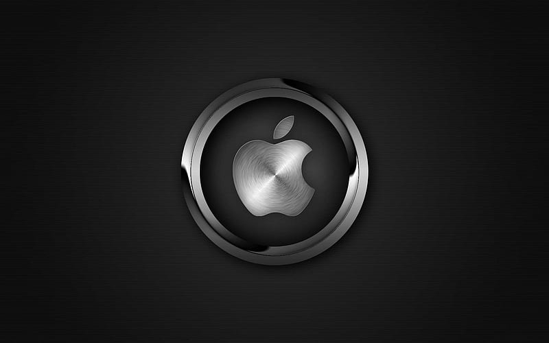 Apple, metal logo, Apple emblem, metal, HD wallpaper