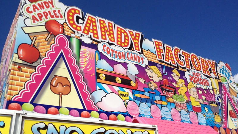 Candy Factory, county fair, cool, 1600x900, background, HD wallpaper