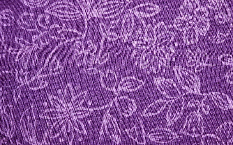 purple texture with flowers, floral ornaments background, fabric texture, purple fabric background, HD wallpaper