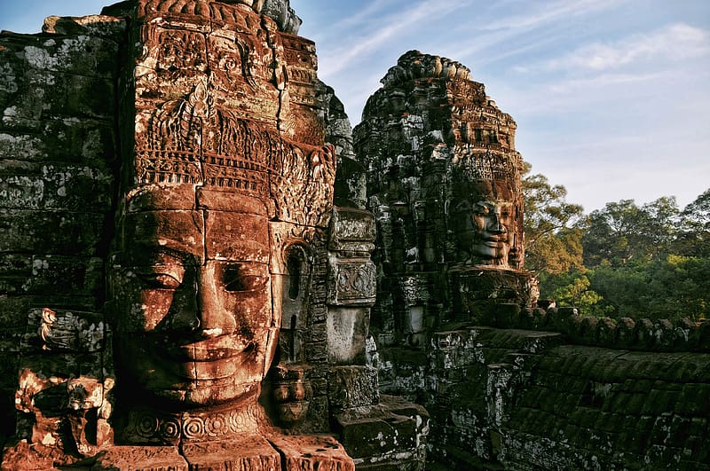 Buddha, India, Religious, Archeological Site, Angkor Thom, HD wallpaper