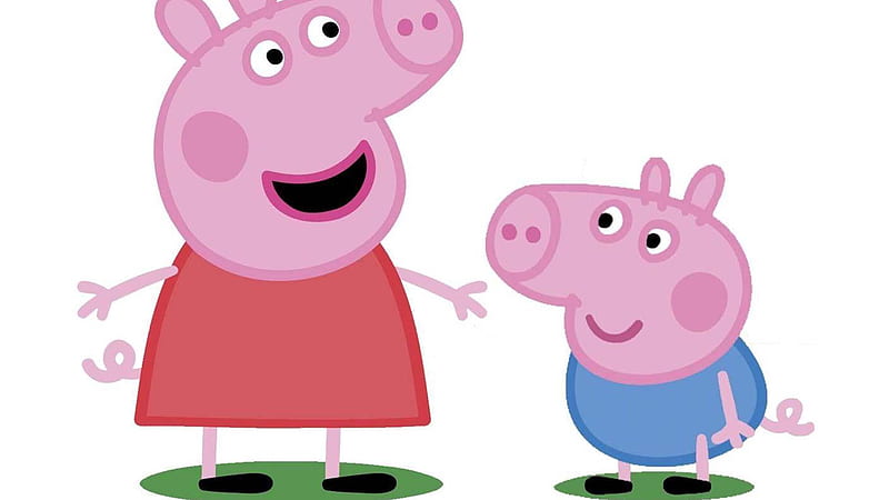 Peppa pig and george pig in white background anime, HD wallpaper | Peakpx