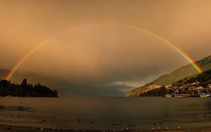 amazing rainbow-Natural landscape, HD wallpaper