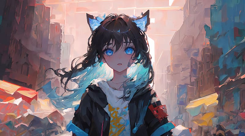 Anime Girl Ultra, Artistic, Anime, Girl, Design, Artwork, foreground, blueeyes, animegirl, HD wallpaper