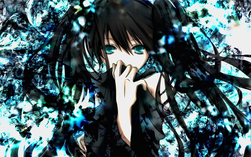 Zatsune Miku, artwork, Vocaloid Characters, girl with blue eyes, manga, Vocaloid, girl with black hair, Miku Zatsune, HD wallpaper