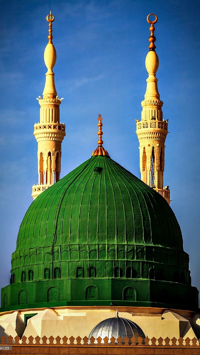 Madina , green masjid, masjid, green, HD phone wallpaper
