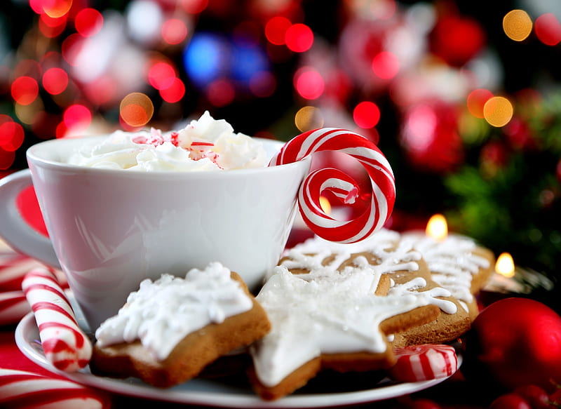 Hot Chocolate And Gingerbread Cookies, Cookies, Gingerbread, Hot, Chocolate, HD wallpaper