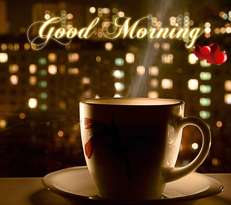 Love morning, coffee, for you, good morning, corazones, love you, tea, HD wallpaper
