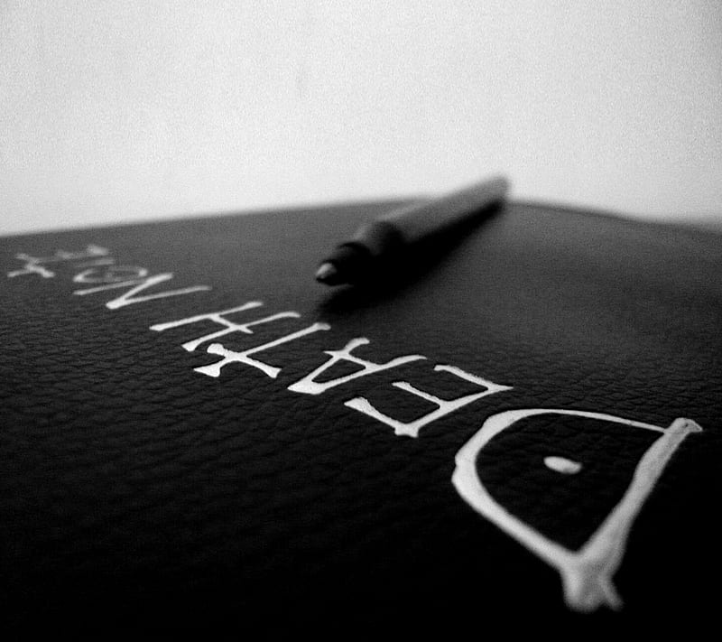 Death Note, black, dark, death, gothic, ink, leather, note, pen, suicide, HD wallpaper