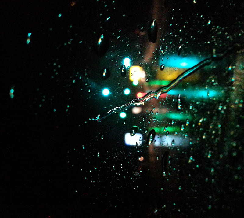 Driving In The Rain, hailing, lights, HD wallpaper