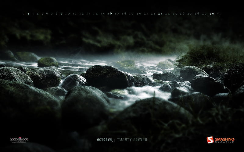 dark river-October 2011 - Calendar, HD wallpaper