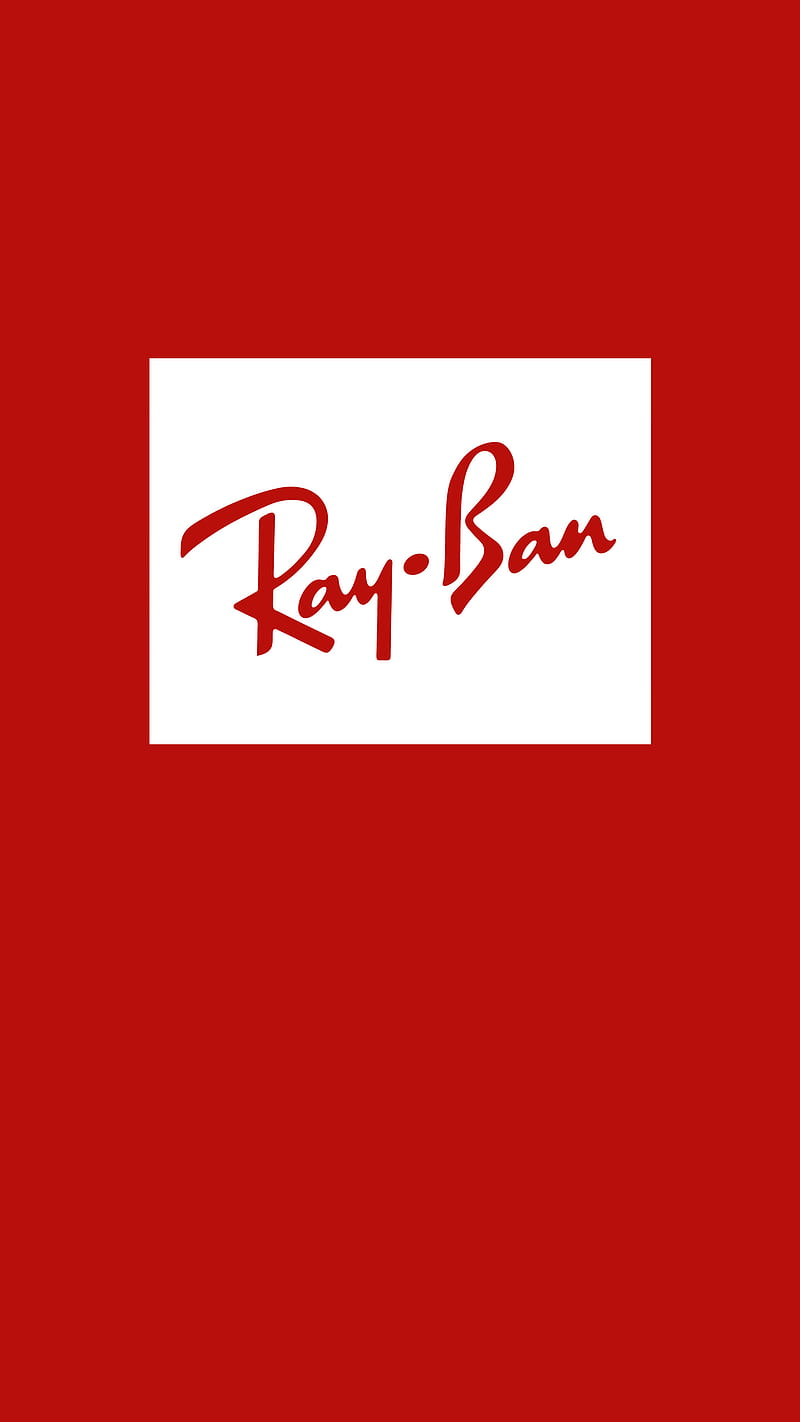 Ray Ban, sunglasses, logo, white, red, crimson, brand, sun, glasses, HD phone wallpaper