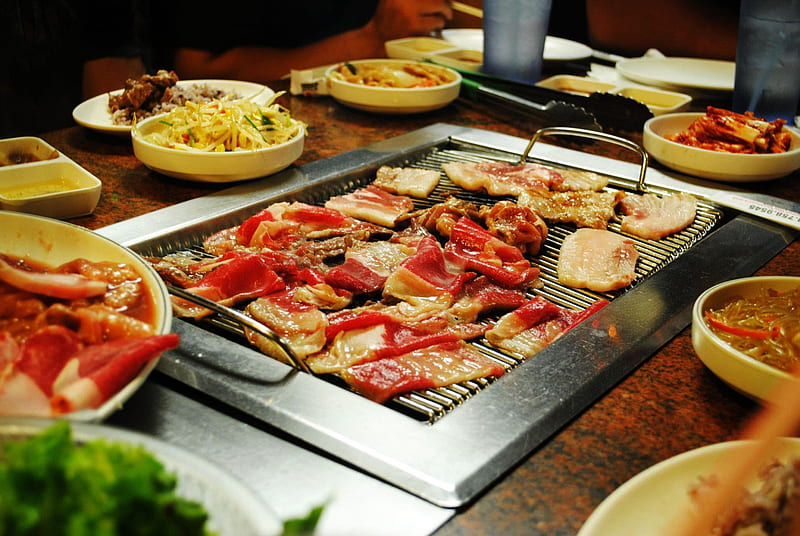 korean BBQ, yummy, entertainment, fun, foods, HD wallpaper