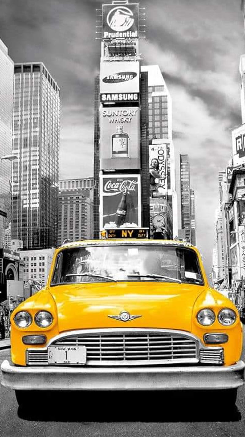 Yellow Cab, taxi, vintage, HD phone wallpaper