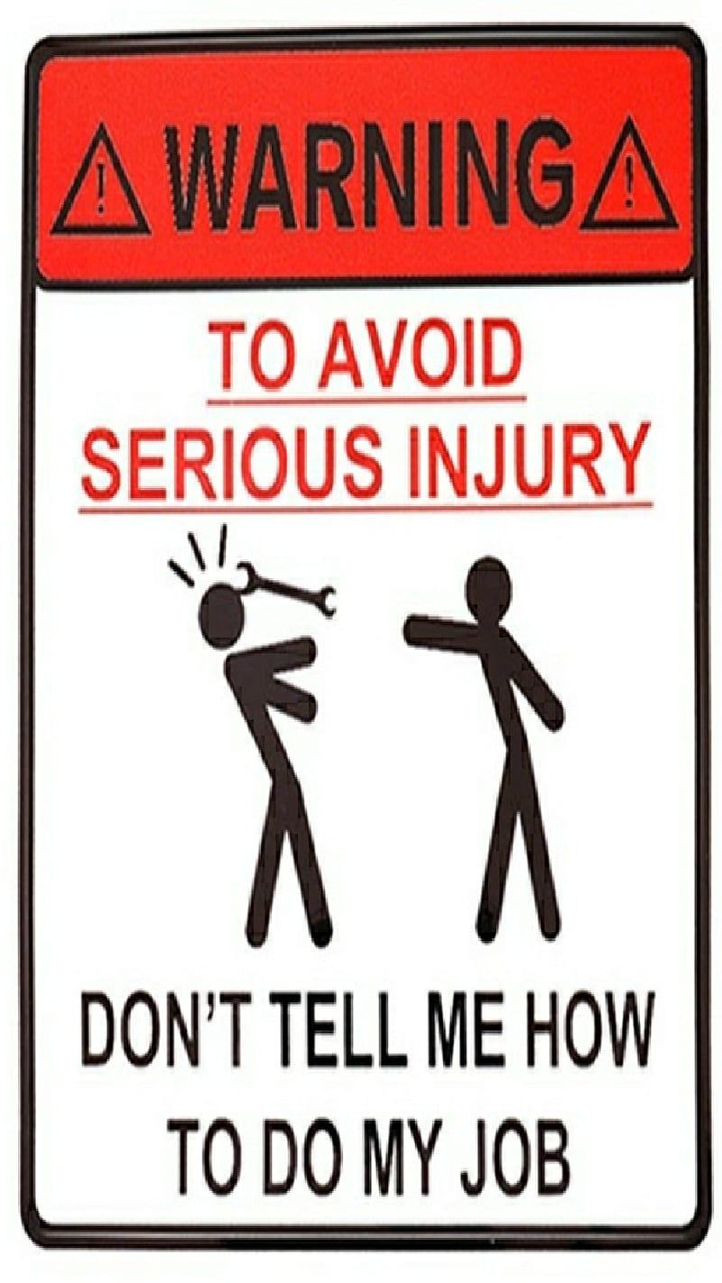 Avoid Injury, advice, black, job, red, saying, white, HD phone wallpaper