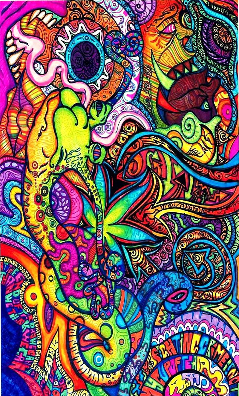 dom, color, marihuana, peace, rainbow, HD phone wallpaper