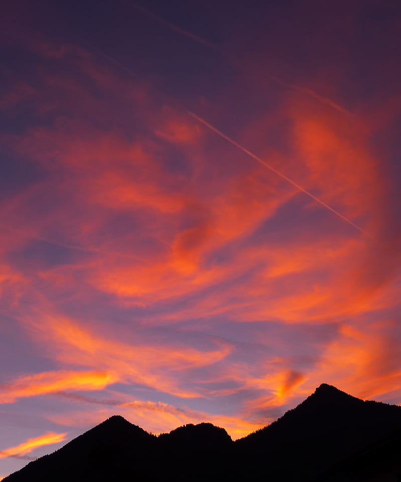Mountains Hills Sunset Sky Silhouette Hd Phone Wallpaper Peakpx