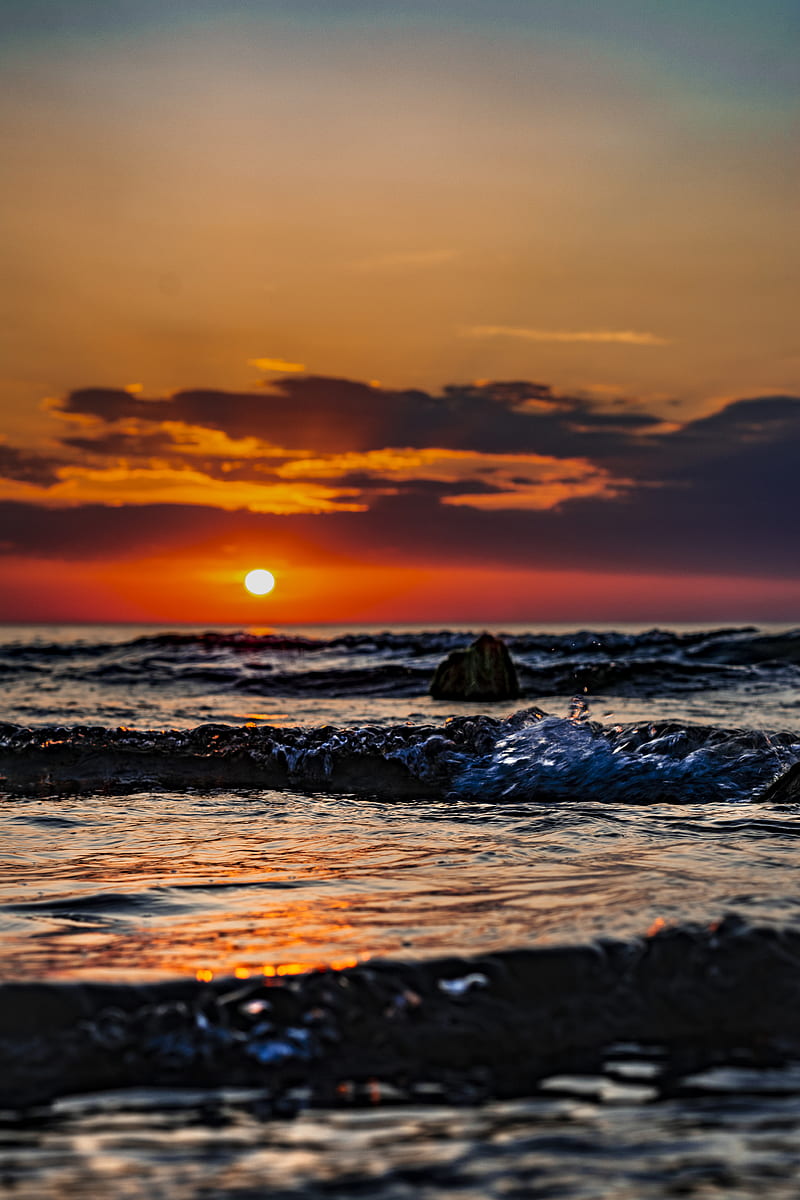 Scenic Of Ocean During Dawn, HD phone wallpaper