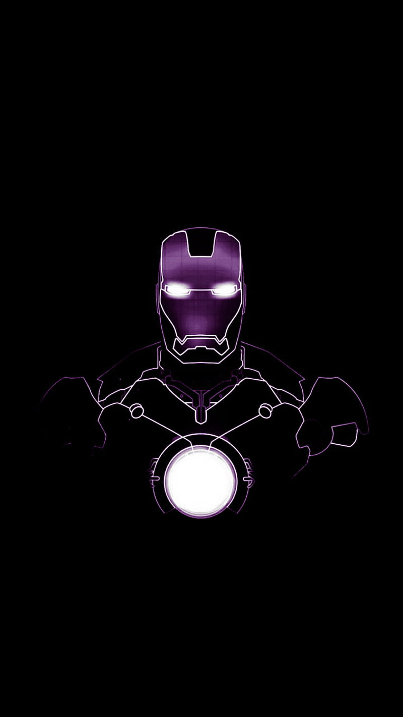 Ironman, best, black, dark, iron, man, outline, purple, sick, tony stark, HD phone wallpaper