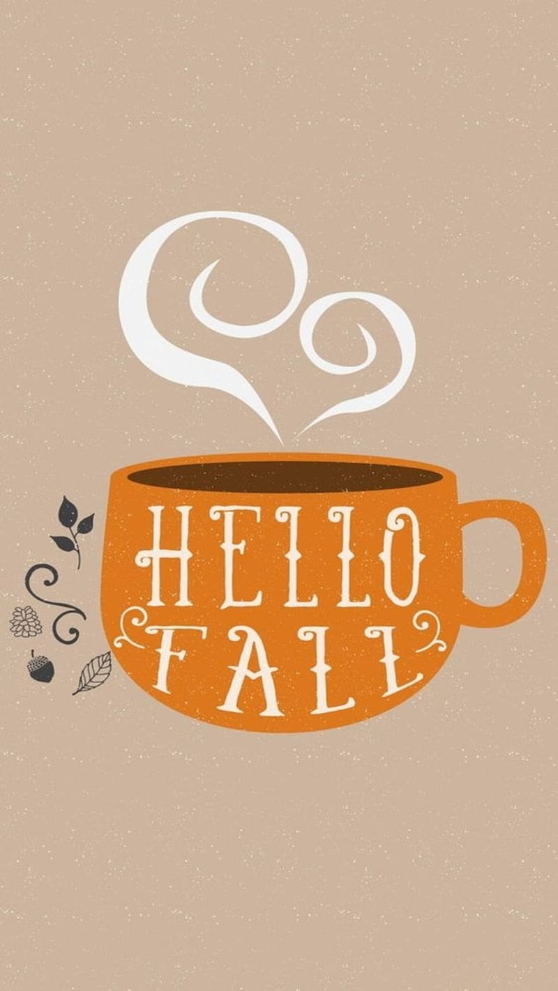 Hello Fall, autumn, coffee, latte, cute, november, HD phone wallpaper