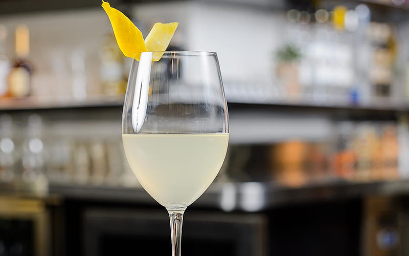 French 75 cocktail, gin, champagne, lemon juice, glass, different drinks, HD wallpaper