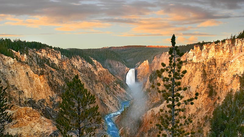 Lower Yellowstone Falls Yellowstone National Park Wyoming Bing, HD wallpaper