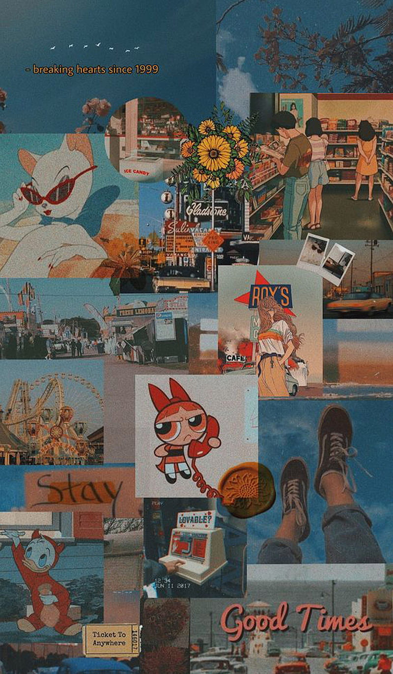 AESTHETIC WALL, collage, good times, paint, princess, studio, vintage, HD phone wallpaper