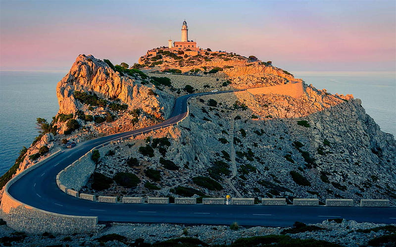 Cape Formentor, evening, sunset, mountain landscape, Mediterranean Sea, Mallorca, Spain, HD wallpaper