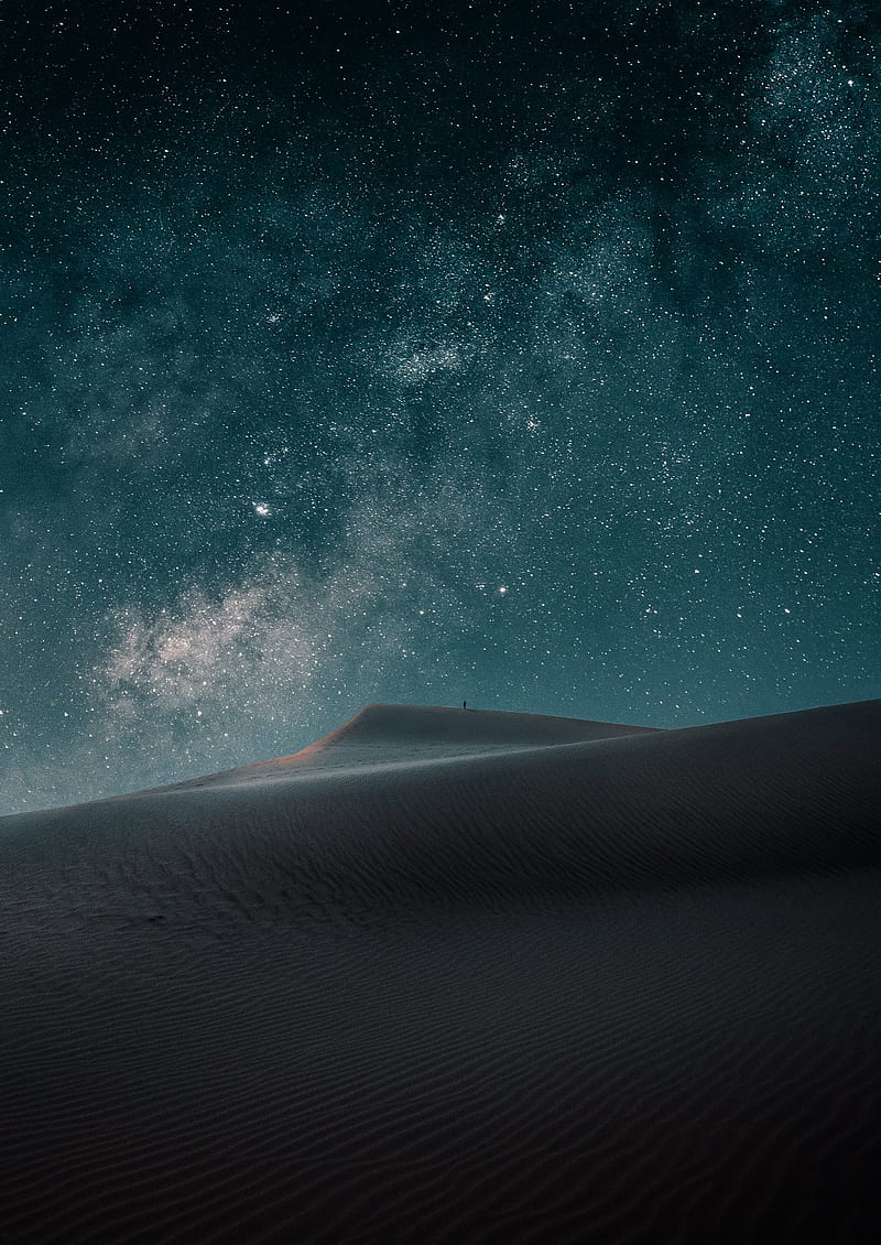Dunescape desert for iPhone and iPad, Desert Galaxy, HD phone wallpaper