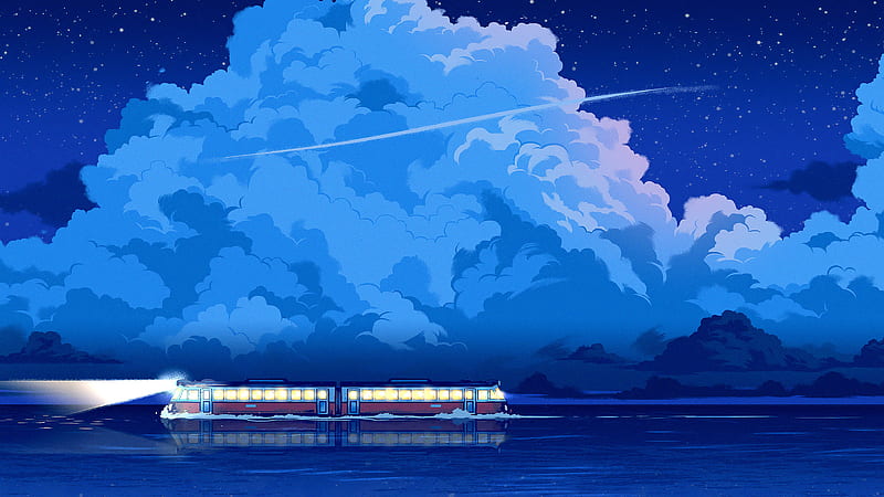 Boat Train, boat, artist, artwork, digital-art, HD wallpaper