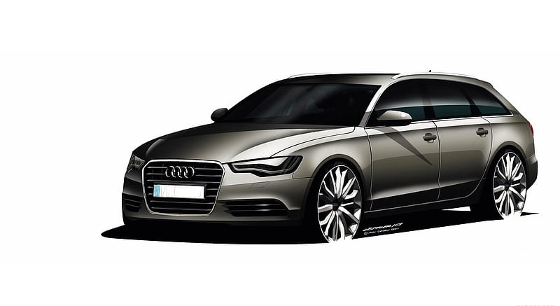 Audi A6 Avant (2012) - Design Sketch , car, HD wallpaper