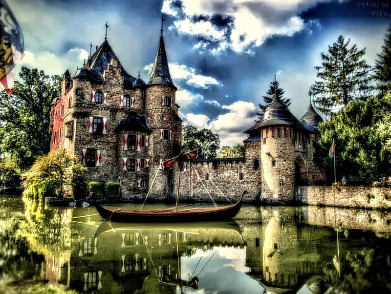 Castillo medieval, árboles, castillo, cielo, medieval, Fondo de pantalla HD  | Peakpx