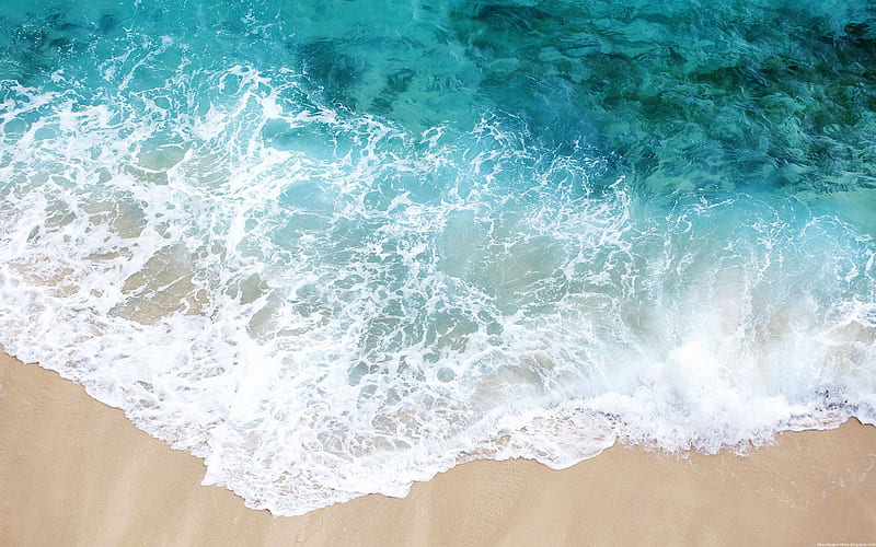 Summer Waves, beach, sand, ocean, surf, blue, wave, HD wallpaper