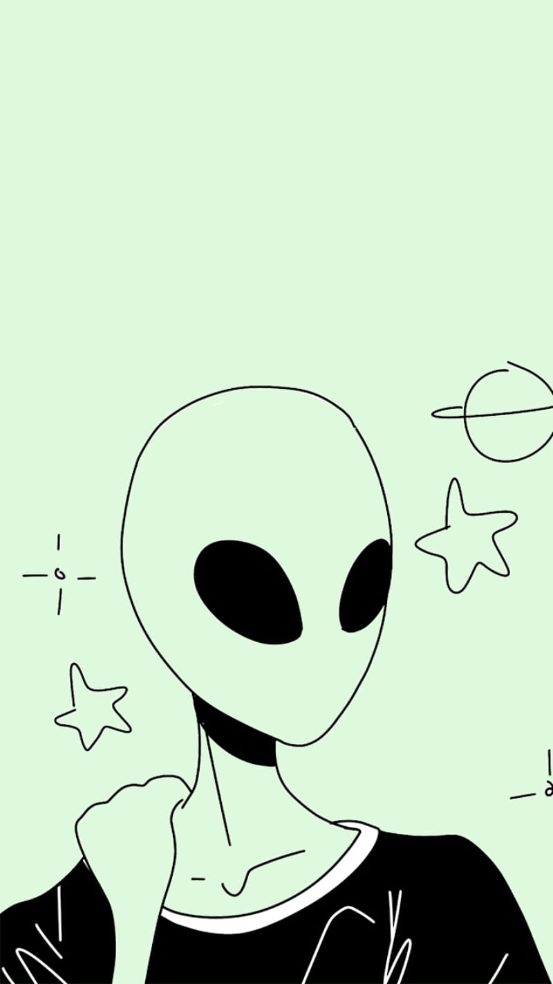 Imagem de wallpaper, alien, and black and white  Fondos de aliens,  Dibujos, Fondos de pantalla bonitos