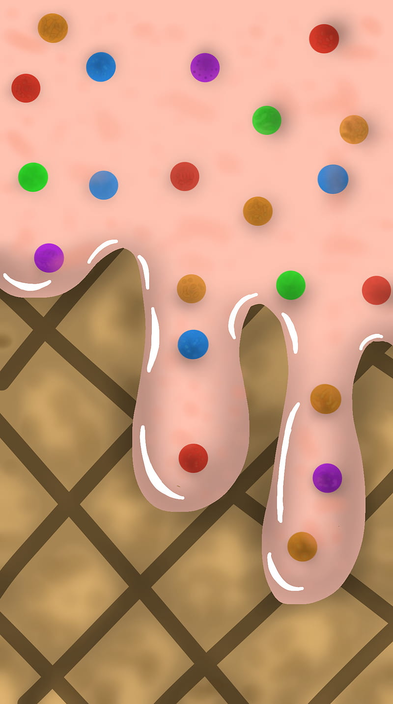 Ice Cream Drips, colorful, colors, cone, ejcreations, ice cream, sprinkles, sugar, HD phone wallpaper
