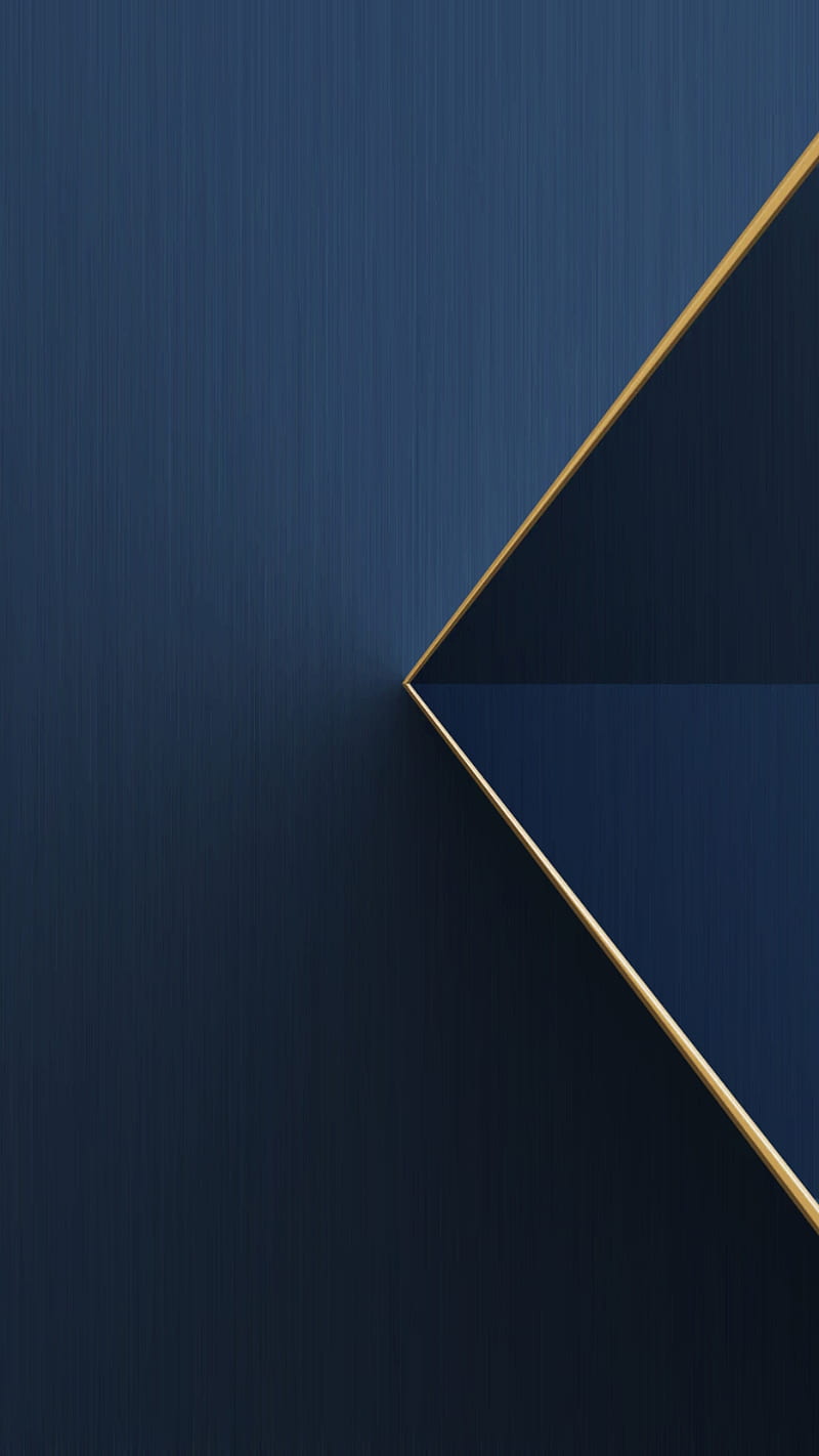 Abstract, 3d, blue, gold, s7, s8, triangle, HD phone wallpaper