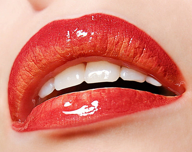 Silky lips, red, glossy, lips, shiney, silky, HD wallpaper
