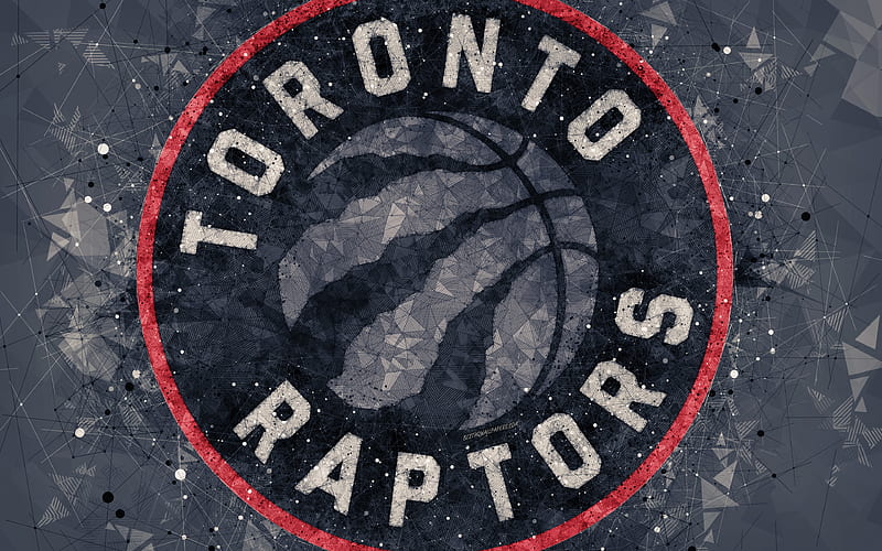Toronto Raptors creative logo, Canadian Basketball Club, emblem, geometric art, NBA, gray abstract background, Toronto, Canada, USA, basketball, National Basketball Association, HD wallpaper