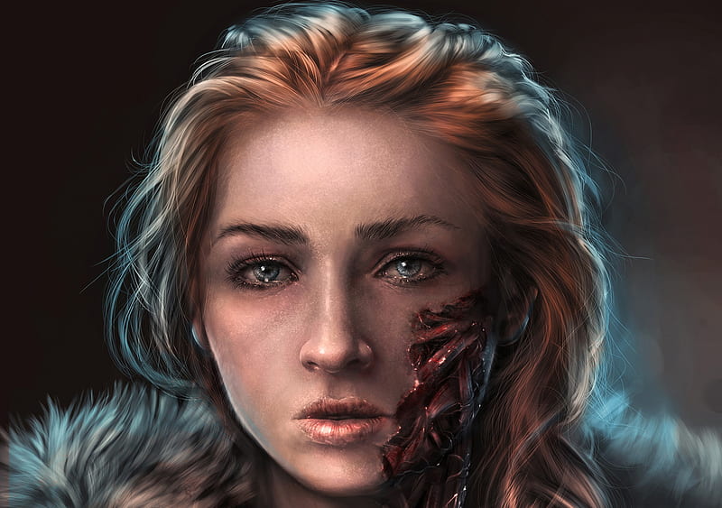 Sansa Stark Art, sansa-stark, game-of-thrones, tv-shows, artist, HD wallpaper
